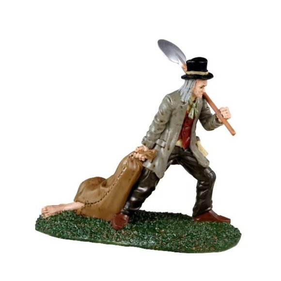 Lemax Spooky Town 42347 GRAVE DIGGER AND BODY BAG Halloween - Picture 1 of 3